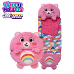 Happy Nappers: Care Bears Sleep Sack Large - Cheer Bear - 66 x 30, 2-in-1: Plush Character Opens Into Sleeping Bag, Soft Nap & Play Animal, Kids 7+