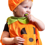 Kangaroo Toddler Halloween Costume, Unisex One-Piece Orange & Black Theme Pumpkin Outfit for Infants