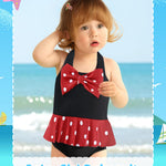 Kucnuzki Baby Girl Bathing Suit One Piece Swimsuit Black Swimwear Polka Dot Bikini Set Baby Swimsuit 6-12 Months Toddler Girl Swim Bathing Suits with Hat