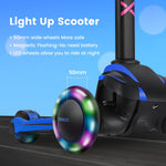 TONBUX Kids Scooter for Age 3-12, Toddler Scooters with 4 Adjustable Heights, Light Up 3-Wheels Scooters, Shock Absorption Design, Lean to Steer, Balance Training Scooter for Kids - Blue