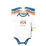Hudson Baby Infant Boys Cotton Bodysuits 5-Pack, Ruff Being Cute Dog, 3-6 Months