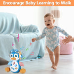 HAPTIME Penguin Crawling Toys for 1 + Year Old Boy Girl, Tummy Time Toys, Musical and Light Up Toys for Encouraging Crawling, Baby Toys 18+ Months, Christmas Birthday Gift