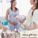 CEI-CEI Baby Diaper Caddy Organizer Large Nursery Storage Basket with Removable Dividers for Newborn Essentials,Changing Table and Car Organizer for Baby Diaper Storage,Baby Shower Gifts（Baby Pink）