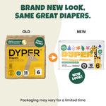 DYPER - Baby Diapers Size 6 (18 Count) - Plant Based Disposable Diapers for Day and Overnight Premium Leak Protection, Skin-Friendly Comfort with Soft Size 6 Diapers (>35 lb)