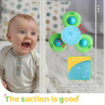 ALASOU 3PCS Suction Cup Spinner Toys for 1 Year Old Boy Girl|Spinning Top Baby Toys 12 18 Months|1 2 Year Old Boy Birthday Gift|Baby Bath Toys for Kids Ages 1-3|Sensory Toys for Toddlers 1-3
