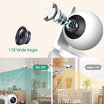 6" Baby Monitor with 2 Cameras and Audio 30 Hours Battery Upgrade Split Screen Video Baby Monitor Remote Pan-Tilt-Zoom 178°Wide-Angle 150 Languages No WiFi ECO 2-Way Talk Night Vision 1000ft Travel