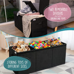 SoftOwl Extra Large Toy Storage Organizer with Lid - Sturdy, Collapsible Toy Chest Storage Box Design - Toys Bin with Dividers for Kids, Nursery, Bedroom, Playroom 37"x16"x14"