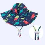 XIAOHAWANG Baby Boy Bucket Toddler Kids Sun Hat UPF 50+ Wide Brim Outdoor Beach Caps Play hat (JC Dinosaur, 48cm(6-12 Months))