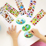 Meafeng 3D Stickers for Kids & Toddlers 24 Sheets 550+ Puffy Stickers Variety Pack with Animals, Numbers, Fruits, Fish, Dinosaurs, Cars & More for Scrapbooking, Bullet Journals & Crafts
