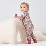 pureborn Baby Girls Sleeper Viscose from Bamboo Pajamas 2-Way Zipper Snug Fit Sleepwear Corlorful Daisy 6-12 Months