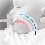 Chicco PhysioForma Luxe Orthodontic Pacifier for Babies 0-6 Months, One-Piece 100% Soft Silicone, Supports Breathing, Textured Shield & Handle, Included Sterilizing Case, BPA Free, 2-Pack, Crystal
