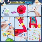 Baby Musical Crib Mobile with Hanging Rotating Toys, Remote Control, Lights Projector Function Music Box, Cartoon Rattles for Babies Boy Girl 0-24 Months, Newborn Sleep with 108 Melodies (Plane)