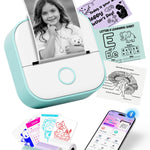 Memoking Mini Sticker Printer - T02 Thermal Printer Portable Label Maker Bluetooth Photo Printer Print Pods Inkless Sticker Maker for Kids Sticker Box, Smart AI APP, for Study Note, Journal, DIY, Gift
