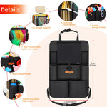SURDOCA Upgraded Car Organizer with 11-inch Tablet Holder, 8 Pockets, Car Seat Protector for Road Trips - Car Storage and Organizers for Kids