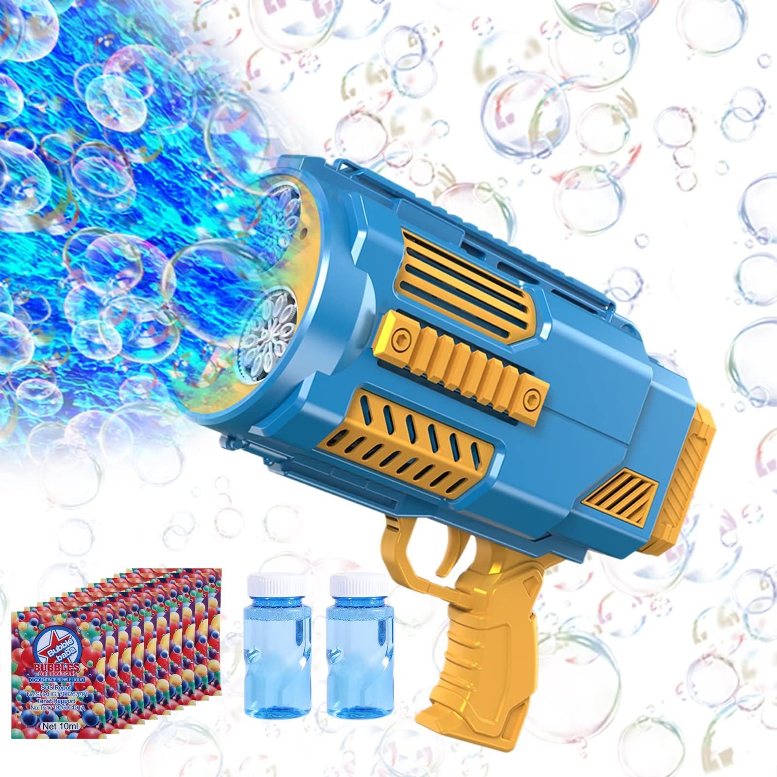 Bubble Machine Gun, 69 Holes Bubble Gun with Lights, Pink Outdoor Summer Beach Kids Bubbles Toys Birthday Wedding Party Fun Gifts for Girls Boys