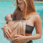 Vlokup Baby Water Ring Sling Carrier | Lightweight Breathable Mesh Baby Wrap for Infant, Newborn, Kids and Toddlers | Perfect for Summer, Swimming, Pool, Beach | Great for Dad Too Champagne
