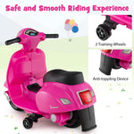Costzon Toddler Motorcycle, Licensed Vespa Ride on Motorcycle with Training Wheels, LED Headlight & Horn Sound, Ride on Toy, 6V Battery Powered Motorbike, Gift for Boys & Girls, 1-3 Toddlers (Pink)
