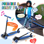 Kick Scooter for Kids 3-7 Age - Three Wheel Light Up Scooters, Lean to Steer,Foldable,Stable Dual Rear Wheels, Adjustable Height, for 3-5,5-7 Year Old Girls Boys Up to 120 Lbs