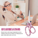 Koqye 7.8-Inch Pink Rhinestone Scissors - Stainless Steel Cute Scissors for Office, Crafting & Home - Decorative Bling Handle Paper Cutting Tool (Pink - 1 Pack)