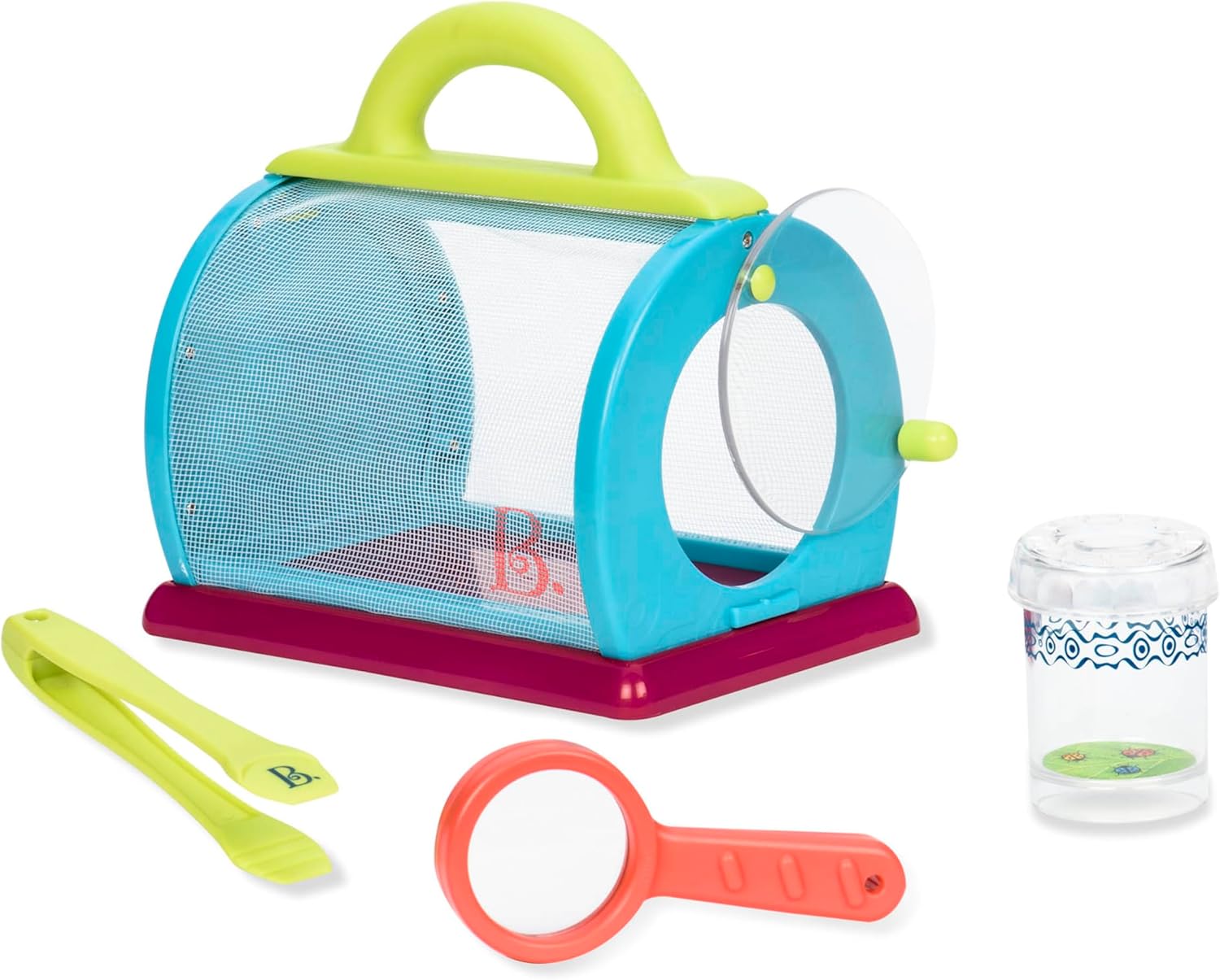 B. toys - Bug Bungalow Insect Catching Kit with Mesh Case, Magnifying Container, Tweezers & Magnifier - Educational Outdoor Toys for Toddlers - Nature Exploration Set for Kids 3+ Years