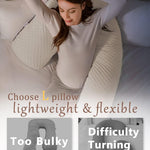 INSEN Pregnancy Pillows, L Shaped Full Body Maternity Pillow with Removable Cover, 57 Inch Pregnancy Pillows for Sleeping, Blue Jersey Cotton