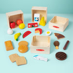 Melissa & Doug Food Groups, 21-Piece Wooden Toys Set of Pretend Play Food & Kids Play Kitchen Accessories, Preschool Toys for Girls & Boys Ages 3+