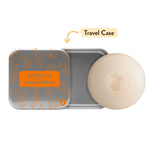 Babo Botanicals Shampoo Solid Bar 2-1 Holder, Travel Case with Lid, Shower Tray with Draining Layer; Aluminum Case for Shampoo or Soap, TSA