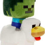 Mattel Minecraft Plush Zombie Chicken Jockey Toy, Collectible Stuffed Animal, 8-inch Soft Doll Inspired by Video Game Character