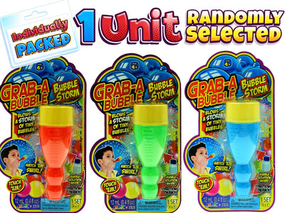 JA-RU Mini Handheld Bubble Blower with Non Toxic Bubble Solution | Touchable Bubbles for Kids | Stress Relief Fidget Toy | Bubble Party Favors for Kids (1 Pack) 1508-1A