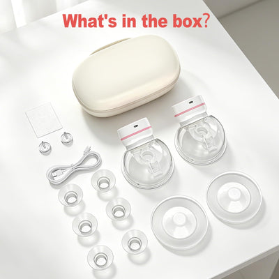 Wearable Double Electric in-Bra Breast Pump, Quiet & Hands-Free Rechargeable, Pain-Free Portable 9 Speeds 3 Modes & Strong Suction Power, Painless, Timer and Memory Function