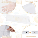 HONEY JOY Bed Rail for Toddlers, Extra Long, Foldable Portable Swing Down Safety Bed Guard Rail, Toddler Bed Rails for Crib, King Queen Full Twin Size Bed Mattress (White, 1 Pack, 71 Inch)