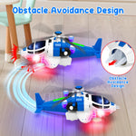 Helicopter Toy for Toddlers With Lights And Sounds, 360°Freedom And Operated Automatic Bump Autism Sensory Light Up Toys Airplane for Toddler Boy Toys 3 4 5 Year Old Up Boy Girl Birthday (Blue)