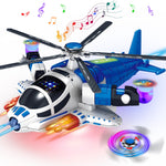 Helicopter Toy for Toddlers With Lights And Sounds, 360°Freedom And Operated Automatic Bump Autism Sensory Light Up Toys Airplane for Toddler Boy Toys 3 4 5 Year Old Up Boy Girl Birthday (Blue)