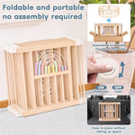 Foldable Wooden playpen,Baby Playpen,playpen for Babies and Toddlers,Baby Activity Center with Baby Gate,Portable Large playpen with Adjustable Shape and Size,Baby Fence Play Area (56x56x24inches)