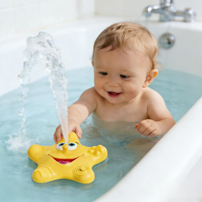 Bath Toys for Toddlers, Starfish Baby Bathtub Play Toys, Floating Fountain Pool Water for Infant Baby Bath Spray Toys with 5 Sensory Textures