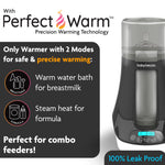 Baby Brezza Fast Baby Bottle Warmer - Baby Milk + Breastmilk Warmer Defroster – 2 Unique Temperatures for Breastmilk + Formula - Universal Fit for All Bottles, Bags + Jars