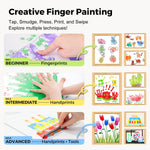 Jar Melo Washable Finger Paints for Toddlers, 12 Colors Large Capacity (2.1fl oz), Non Toxic Baby Paint for Hand and Feet, Safe Art Supplies, Preschool Learning Gifts for Kids Age 2+