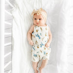Baby Bling Bows - Newborn to Little Baby Girl Bows, 2 Pack Nylon Super Soft Stretchy Knot Toddler Headbands, Perfect Hair Accessories Head Bands for Infant Kids(Petal & Ivory)