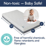 Hiccapop Baby Crib Mattress, Waterproof, Dual Sided Foam Baby Mattress, Firm Side for Babies, Soft Memory Foam Side for Toddlers, Made in USA