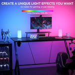 ROOTRO Touch Bedside Table Lamp, [Sleek Design & RGB Mode] 3 Way Dimmable Small Lamp for Bedroom, LED Lamp with Warm White Lights, Multi-Color Smart Nightstand Lamp for for Living Room Home Gifts