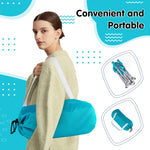 Furmubei Portable Baby Booster Seat with Tray, Toddler Booster seat for Dining, Camping, Travel, Baby Beach Chair 6 Months to 3 Years Old Indoor Outdoor Use Cyan