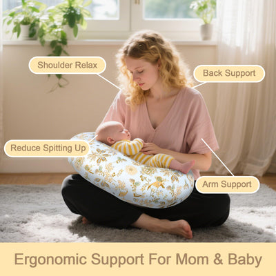 x-vesolje Baby Nursing Pillow for Breastfeeding, Adjustable Breastfeeding Pillow for Bottle Feeding, Nursing Support Pillow for Mom and Baby Healthier Nursing, Removable Cover- Floral