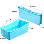 G Ganen Plastic Foldable Bathtub for Shower Portable Ice Bath Tub Blue 30Inch