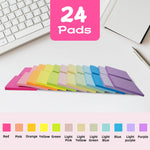 (24 Pads) Sticky Notes 3x3 Inches,Bright Colors Self-Stick Pads, Easy to Post for Home, Office, Notebook