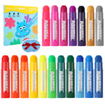 Bath Crayons, 18 Pack Bathtub Crayons Bath Crayon for toddlers & kids, 2 Cleaning sponges, Nontoxic Safe for Children Washable Bath Markers, Twistable Sticks Draw Smoothly on Tub Walls Bathtime Fun