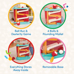 Battat – Pound-a-Ball Toy – Ball Maze – Hammer & Ball Puzzle For Babies – Fine Motor Skill Toy – 12 Months + – Pound & Roll, Light Blue