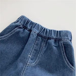 Moonker Toddler Baby Boys Baggy Jeans Loose Wide Leg Straight Elastic Waist Casual Denim Pants Summer Barrel Boy Clothes Infant Newborn Capris Vintage Y2K Joggers Retro Bottom Blue 3-6 Months