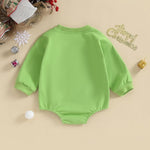 Amiblvowa My First Christmas Baby Boy Girl Outfit Long Sleeve Oversized Crewneck Sweatshirt Shirt Bubble Romper Xmas Clothes
