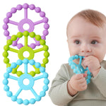 3 Pack Ring Teether Baby Infant Toys, Silicone Teething Ring Toys for Babies 0-6 Months, Seposeve Baby Teethers 6-12 Months 12-24 Months, Easy to Grasp Toy, Infant Teething Relief, Purple Pink White