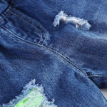 KIDSCOOL SPACE Baby Ripped Jean,Toddler Elastic Distressed Waist Denim Pants,6-12 Months